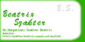 beatrix szakter business card